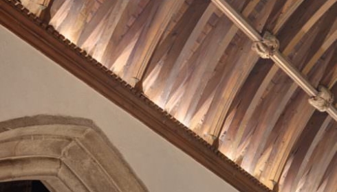 TRYKA ceiling cove lighting to uplight roof beams in Church in Bodmin Cornwall