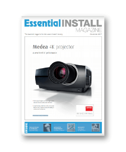 Essential instal magazine cover - Medea 4k projector