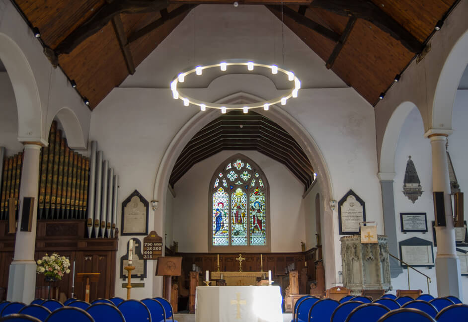 Stoke church ring ceiling lighting