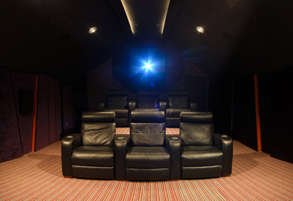Cinema seating for custom home cinema install in Cambridgeshire